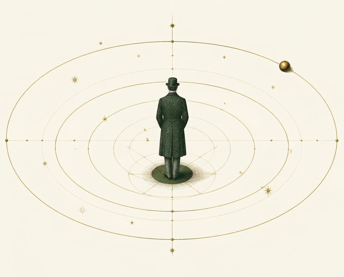 The walker at the center of the geostationary orbit